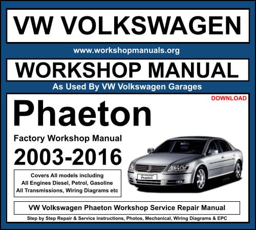 VW Volkswagen Phaeton Workshop Service Repair Manual