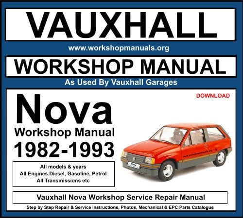 Vauxhall Nova Workshop Service Repair Manual