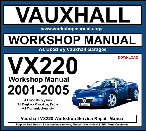 Vauxhall VX220 Workshop Service Repair Manual