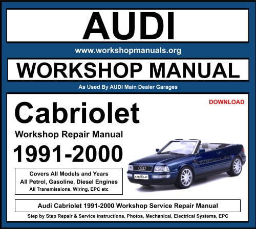 Audi Cabriolet 1991-2000 Workshop Repair Manual Download