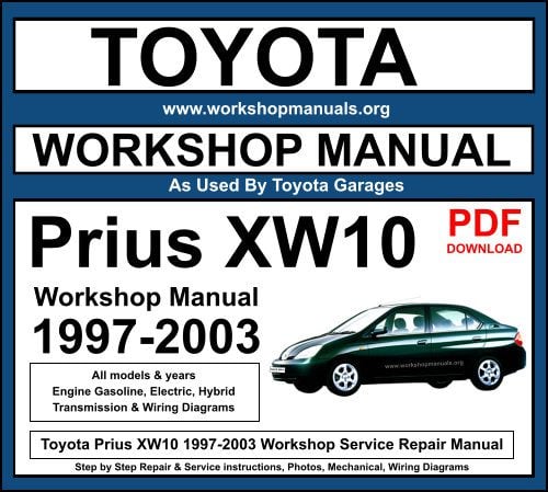 Toyota Prius XW10 Workshop Service Repair Manual Download