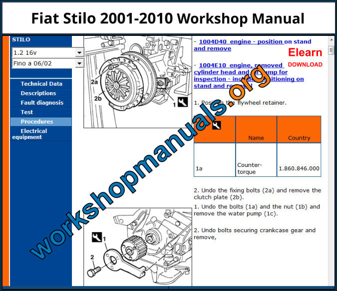 Fiat Stilo 2001-2010 Workshop Manual