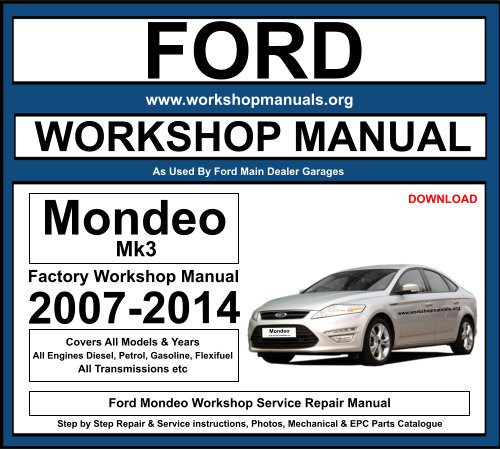 Ford Manual Mondeo Workshop Repair Download