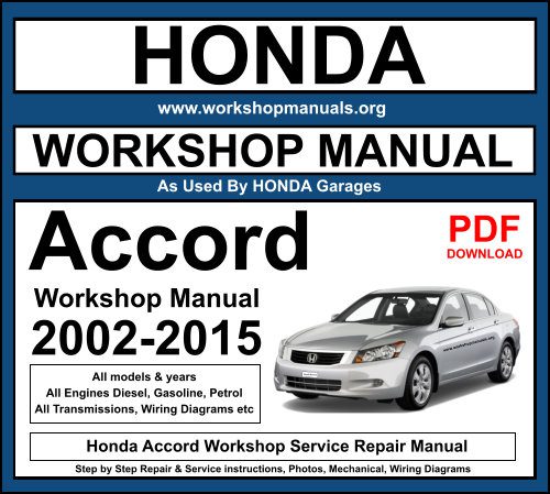 Honda Manual Accord Workshop Repair PDF Download