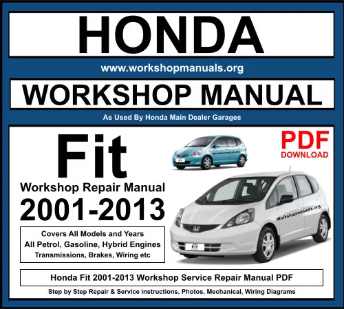 Honda Fit 2001-2013 Workshop Repair Manual Download PDF