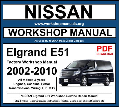 NISSAN Elgrand E51 Workshop Service Repair Manual