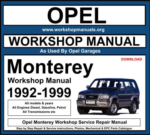 Opel Monterey Workshop Service Repair Manual