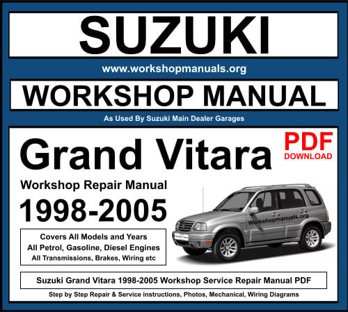 Suzuki Grand Vitara 1998-2005 Workshop Repair Manual Download PDF