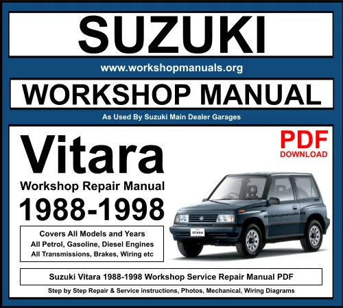Suzuki Vitara 1988-1998 Workshop Repair Manual Download PDF