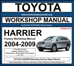 Toyota Harrier Workshop Repair Manual Download