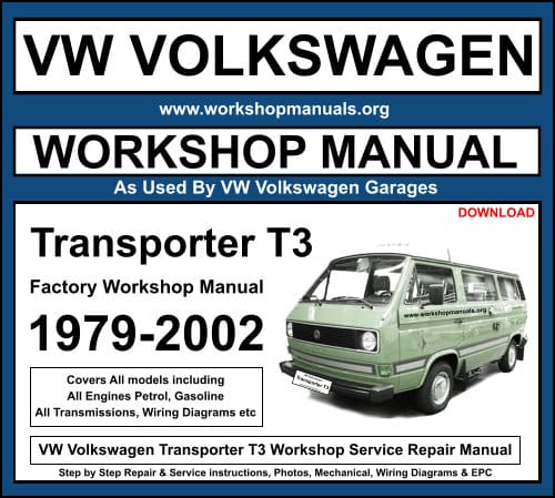 VW Volkswagen Transporter T3 Workshop Repair Manual