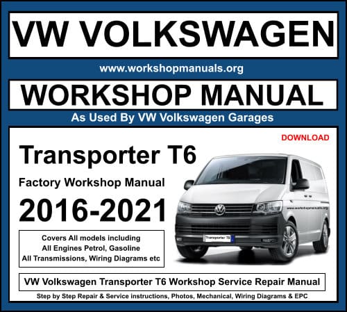 VW Volkswagen Transporter T6 Workshop Repair Manual