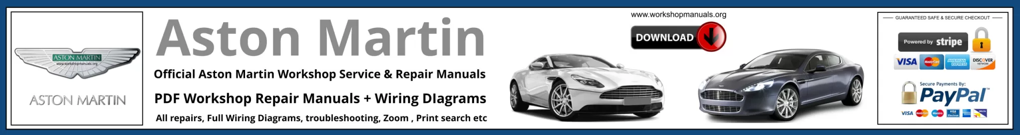 Aston Martin Workshop Repair Manual Banner