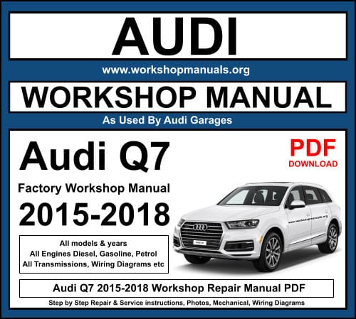 Audi Q7 2015-2018 Workshop Repair Manual PDF