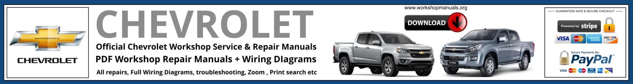 Chevrolet Workshop Repair Manual Banner