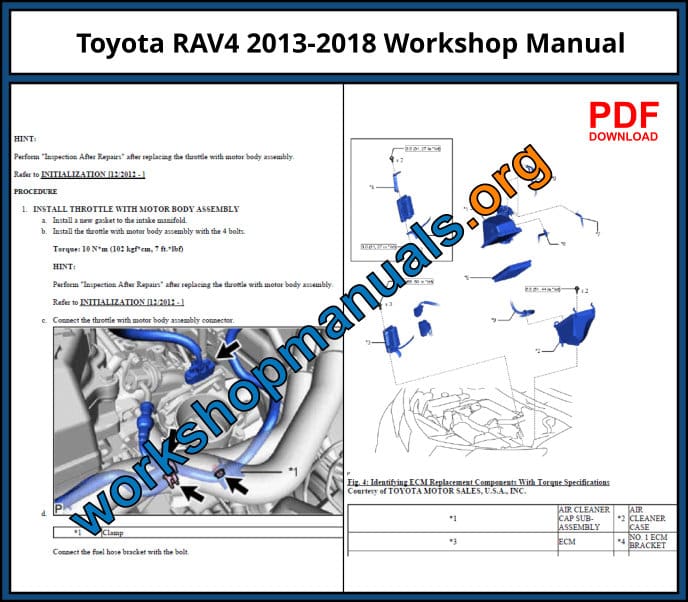 Toyota RAV4 2013-2018 Workshop Manual Download PDF