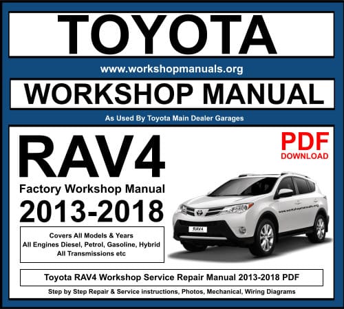 Toyota RAV4 Workshop Service Repair Manual 2013-2018 PDF