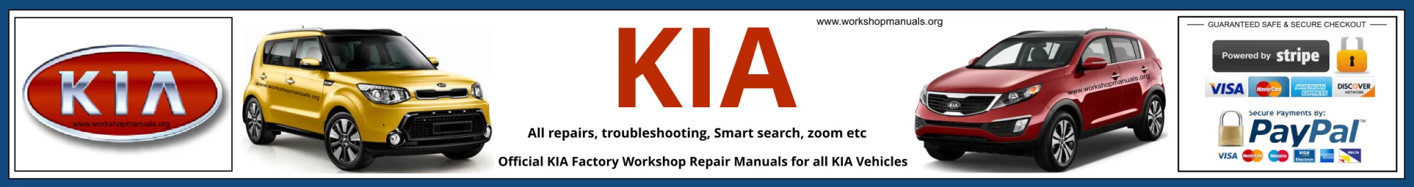 KIA Workshop Service Repair Manuals Banner