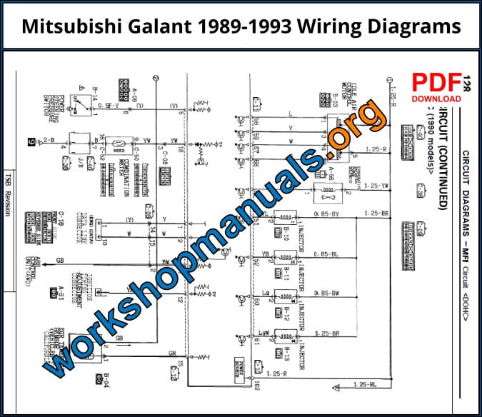 Mitsubishi Galant 1989-1993 Wiring Diagrams Download PDF