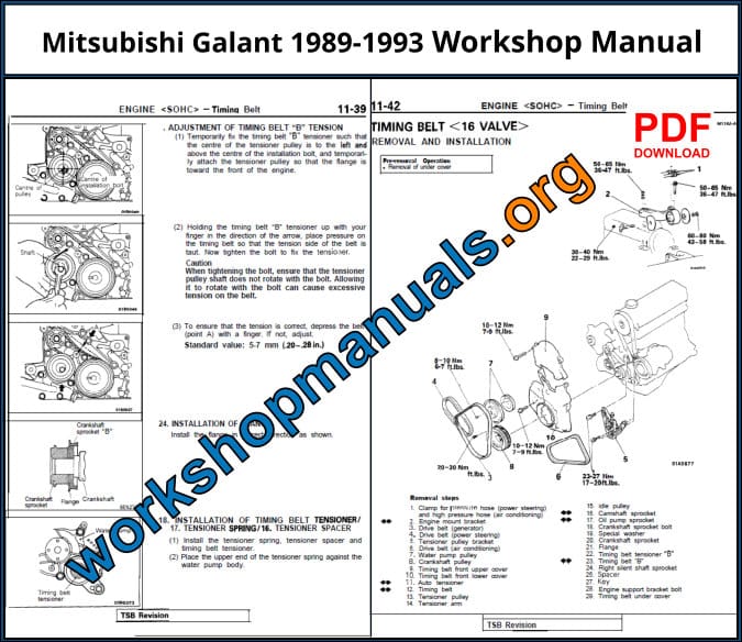 Mitsubishi Galant 1989-1993 Workshop Repair Manual Download PDF