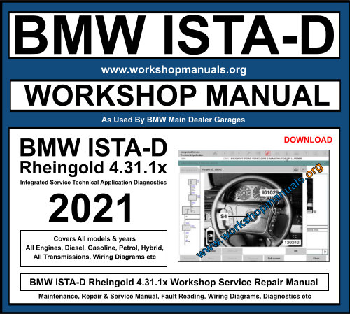 BMW ISTA-D Rheingold 4.31.1х Workshop Service Repair Manual