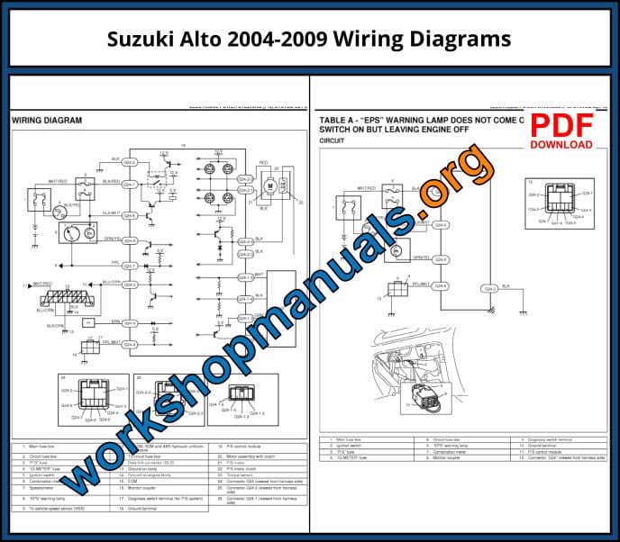 Suzuki Alto 2004-2009 Wiring Diagrams Download PDF