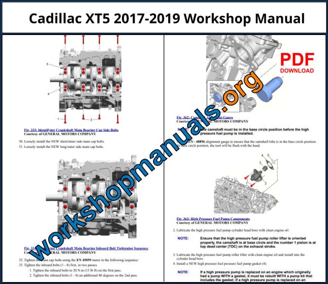 Cadillac XT5 2017-2019 Workshop Repair Manual Download PDF