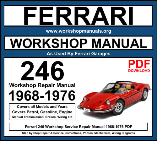 Ferrari 246 Workshop Repair Manual 1968-1976 Download PDF
