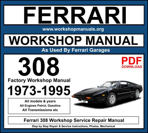 Service Manuale Officina Riparazione Workshop REPAIR ENG FERRARI DINO F308 GT4 