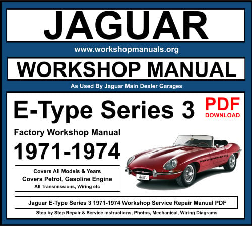 Jaguar E-Type Series 3 Workshop Repair Manual 1971-1974 Download PDF