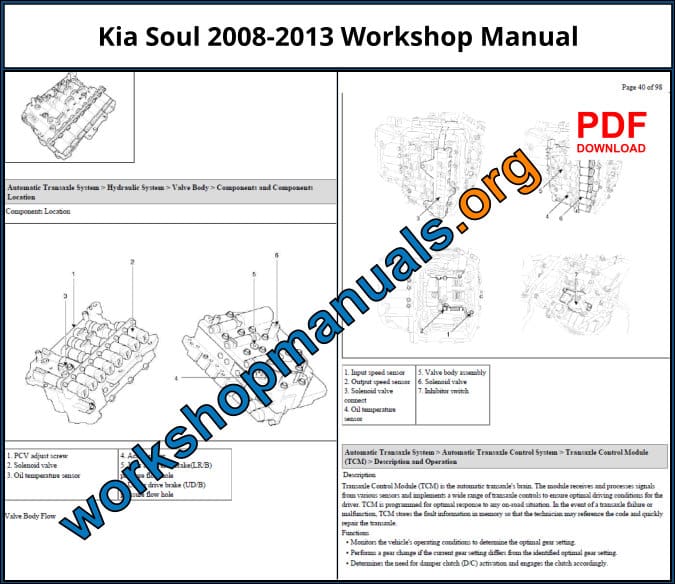 KIA Soul 2008-2013 Workshop Manual Download PDF