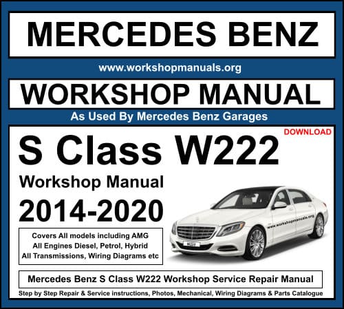 Mercedes Benz S Class W222 Workshop Service Repair Manual