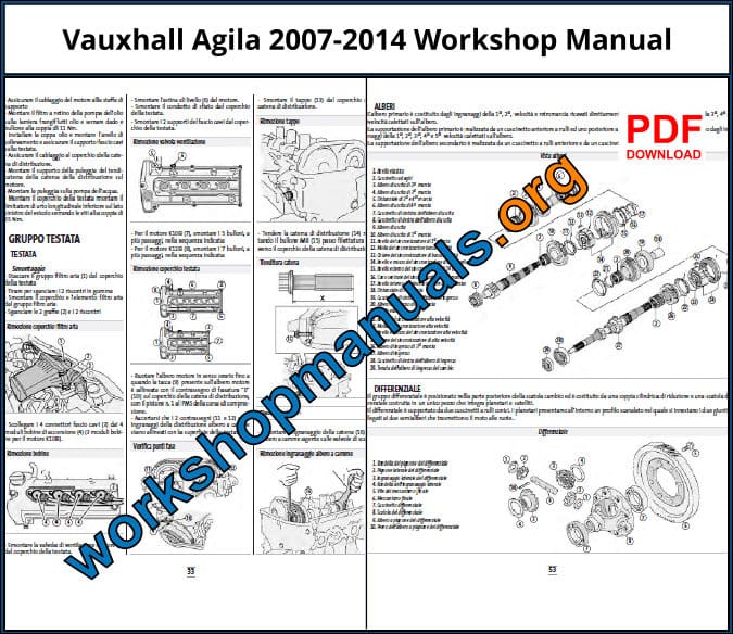 Vauxhall Agila 2007-2014 Workshop Repair Manual Download PDF