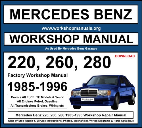 Mercedes 220, 260, 280 Workshop Repair Manual Download