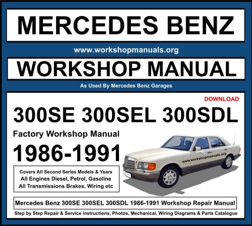 Mercedes 300SE 300SEL 300SDL Workshop Repair Manual Download