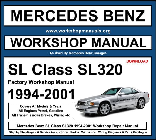 Mercedes Benz SL Class SL320 1994-2001 Workshop Repair Manual