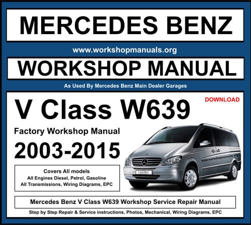 Mercedes Benz V Class W639 Workshop Repair Manual