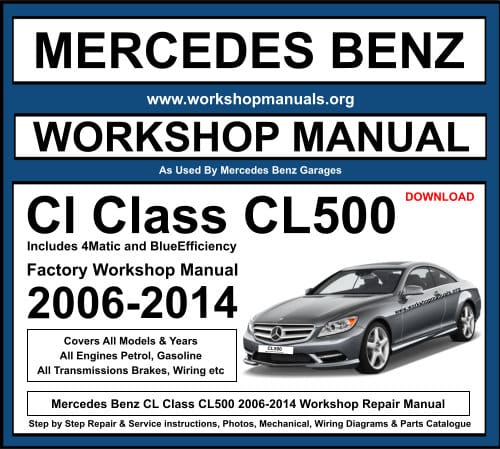 Mercedes CL Class CL500 2006-2014 Workshop Repair Manual Download