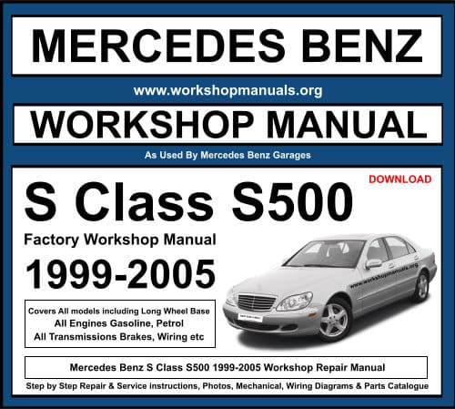 Mercedes S Class S500 1999-2005 Workshop Repair Manual Download