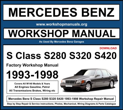 Mercedes S Class S280 S320 S420 Workshop Repair Manual Download