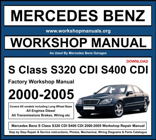Mercedes S Class S320 CDI S400 CDI 2000-2005 Workshop Repair Manual Download