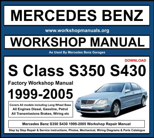 Mercedes S Class S350 S430 1999-2005 Workshop Repair Manual Download