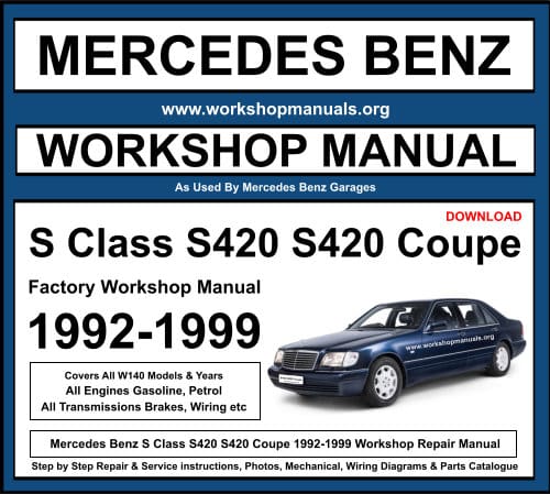 Mercedes S Class S420 S420 Coupe 1992-1999 Workshop Repair Manual Download