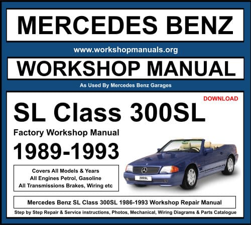 Mercedes SL Class 300SL 1986-1993 Workshop Repair Manual