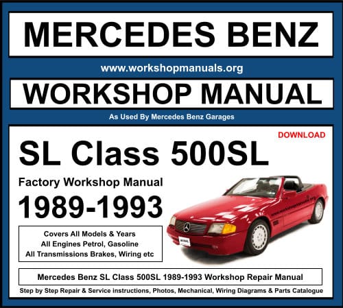 Mercedes SL Class 500SL 1989-1993 Workshop Repair Manual