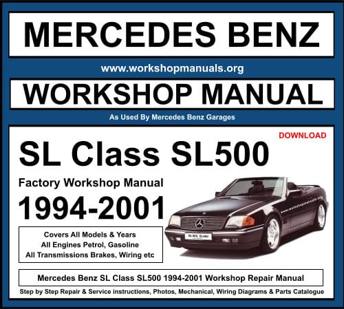 Mercedes SL Class SL500 1994-2001 Workshop Repair Manual