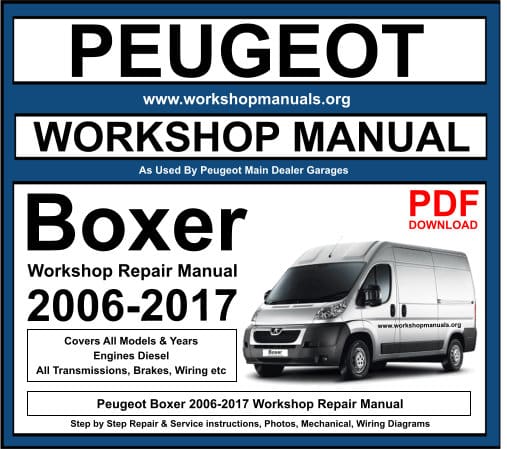 Peugeot Boxer 2006-2017 Workshop Repair Manual PDF