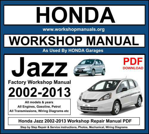 Honda Jazz 2002-2013 Workshop Service Repair Manual PDF