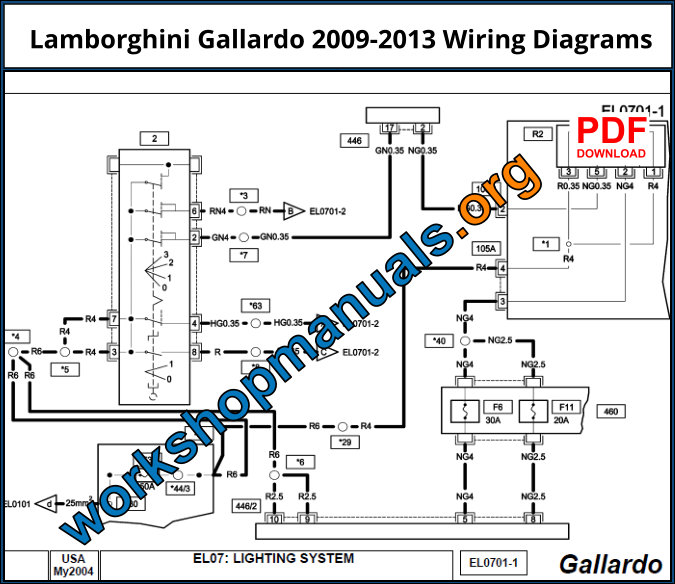 Lamborghini Gallardo 2009-2013 Wiring Diagrams Download PDF