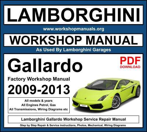 Lamborghini Gallardo Workshop Service Repair Manual PDF